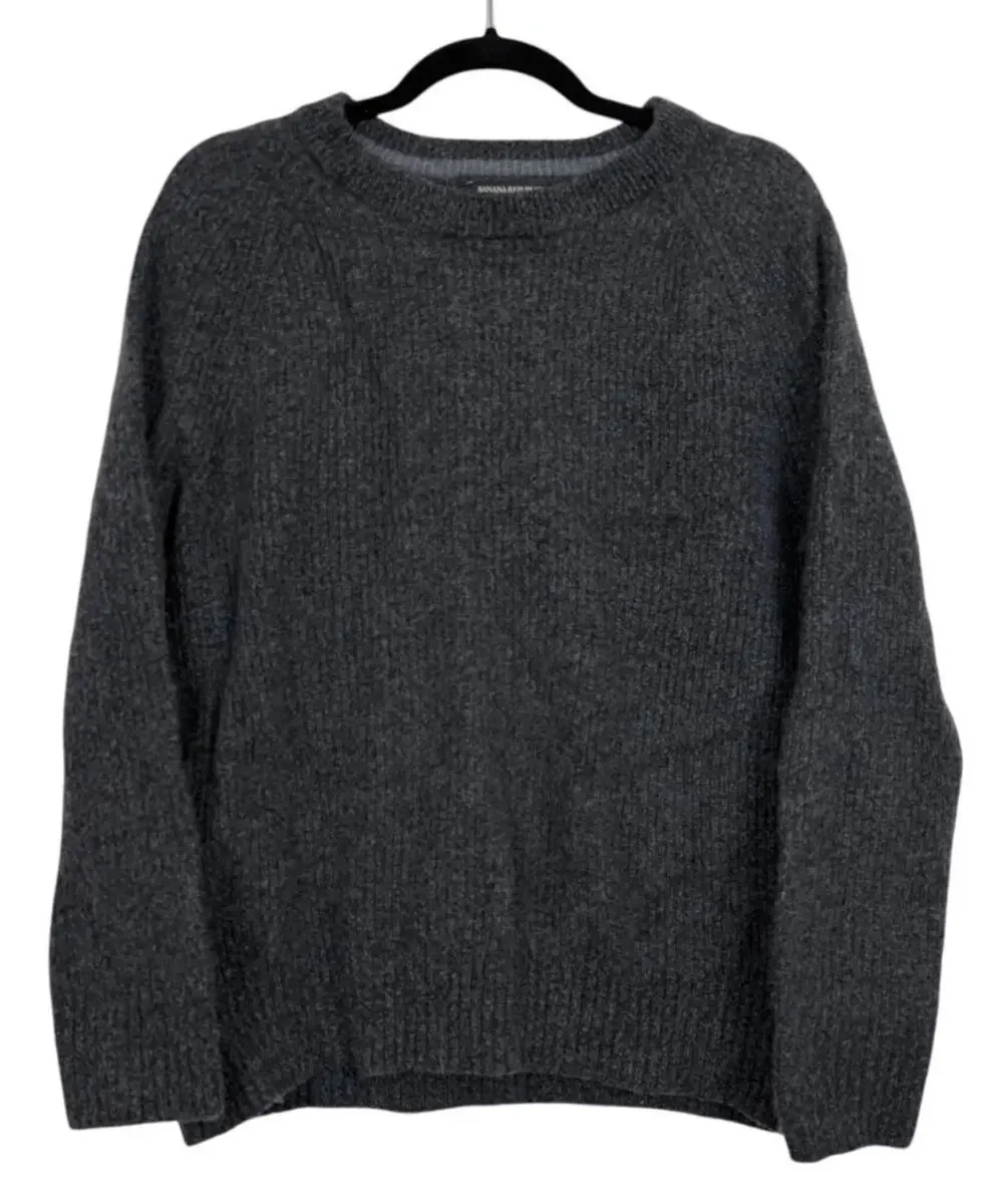 Banana Republic Gray Wool Italian Yarn Sweater Large Minimalistic Preppy Casual